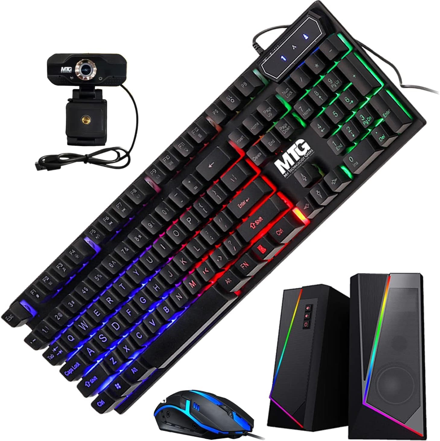 TechMagnet All in one Desktop Computer,Cheetah 4,Intel Core i5 4th Gen,8GB DDR3,480GB SSD,27 inch LED Monitor,MTG RGB Keyboard Mouse,RGB Speaker and Webcam,USB Wi-Fi,Windows 11(Renewed)