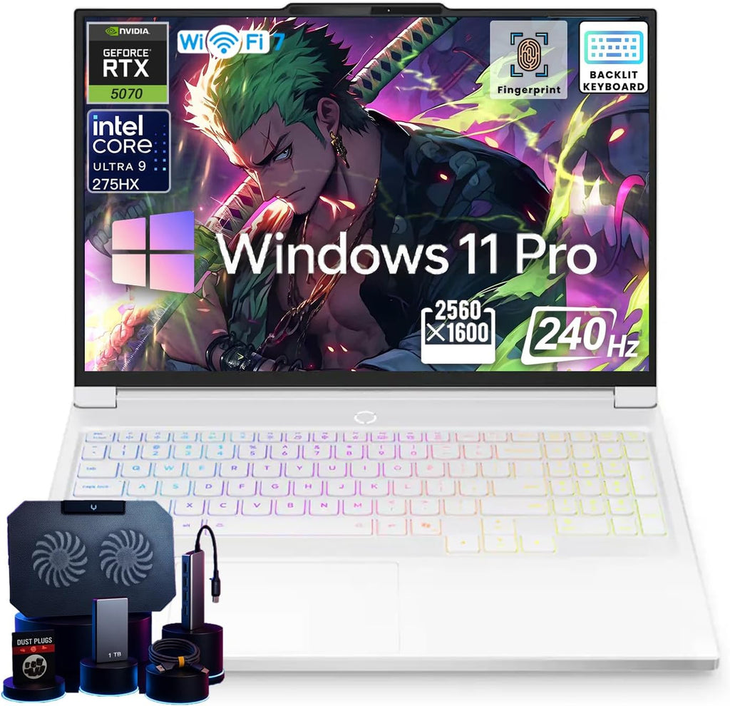 Lenovo Legion 7i Gaming Laptop, Dedicated GeForce RTX 5070, 16'' 2.5k 240Hz 500 nits Display, Intel Ultra 9-275HX, Backlit KB, Facial Recognition, Win 11 Pro, Wi-Fi 7, Accessories, 32GB DDR5+1TB SSD