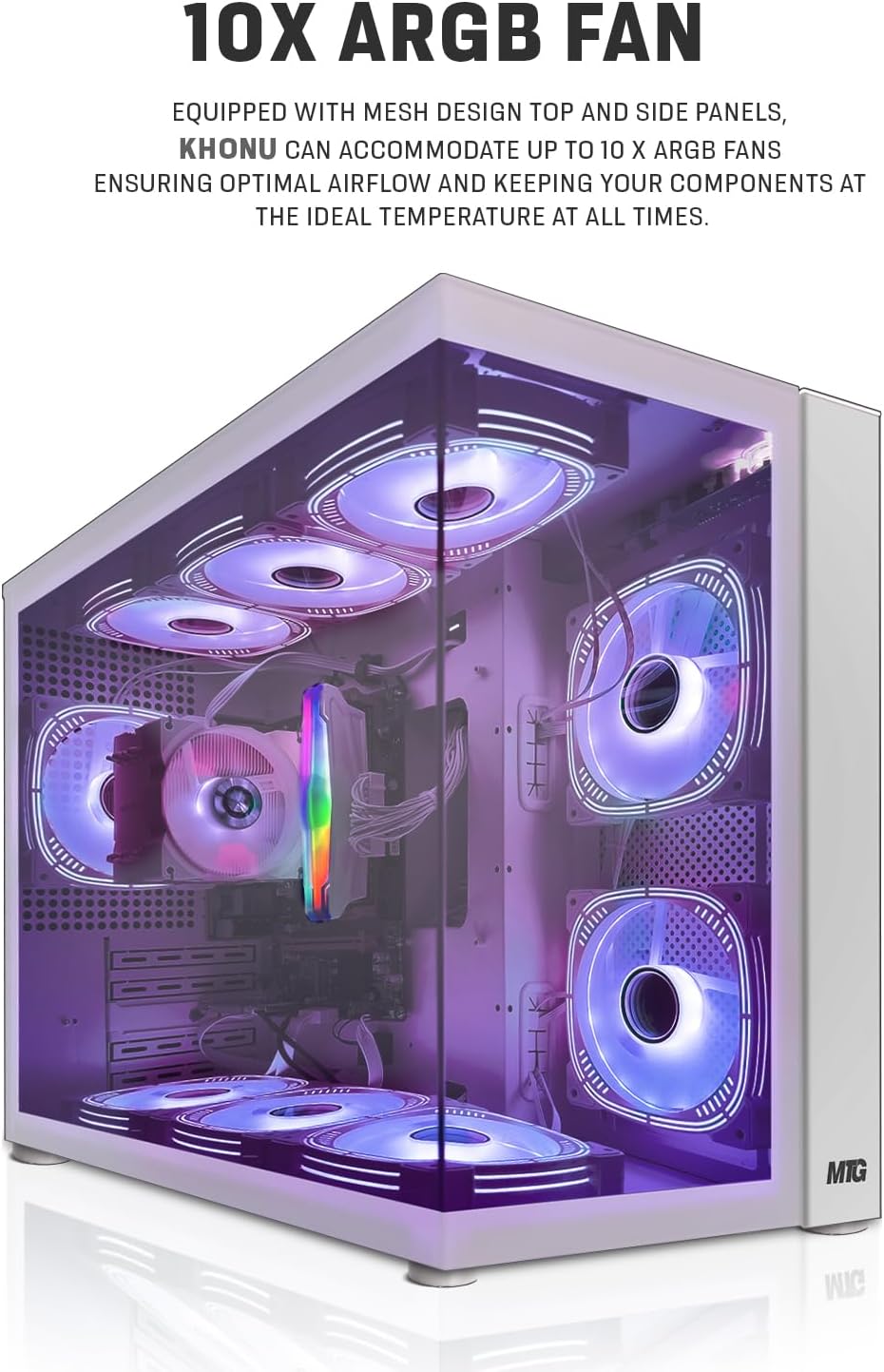 MTG Khuno Gaming Tower PC- Intel Core i5-8th Gen, GTX 1660S 6GB 192bits, 16GB ARGB Ram, 1TB Nvme, 24 Inch Curve Monitor, RGB Gamer Bundle Combo, Webcam, Win 11 Home