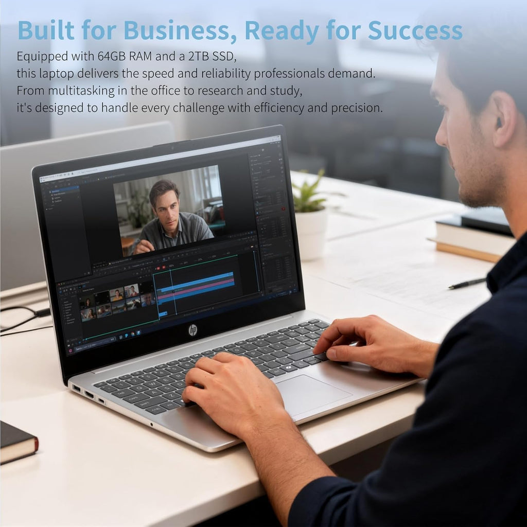 HP 15 Touchscreen Laptop Computer - 15.6' FHD IPS, Intel 10-Core i7 1355U CPU, 32GB RAM + 1TB SSD, Intel Iris Xe Graphics, Numeric Pad, WIFI6, Copilot AI PC, Win11 Pro, w/Accessoires