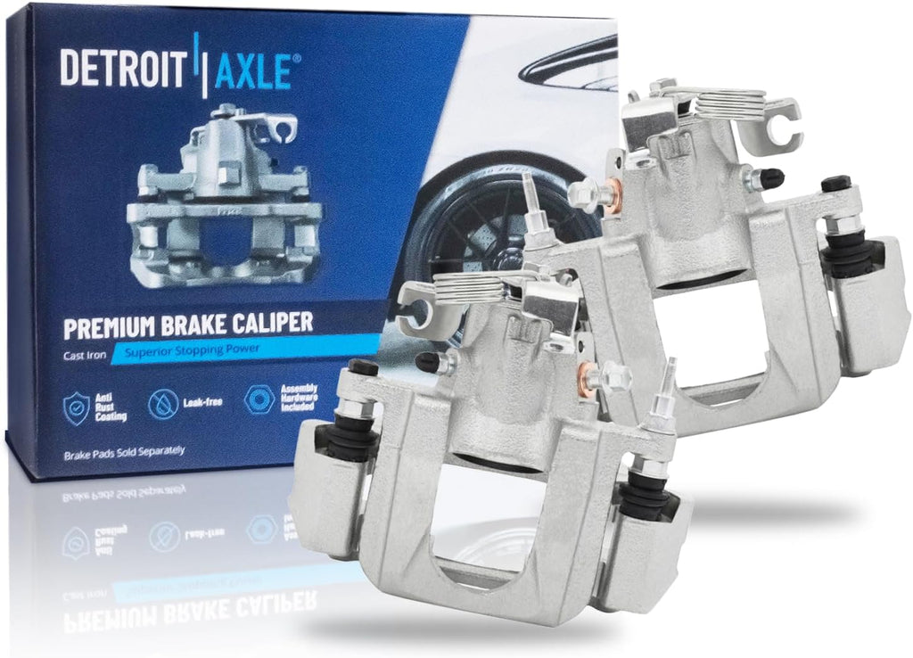 Detroit Axle - 2pc Rear Brake Calipers for 2011-2014 Ford Edge 2011-2015 Lincoln MKX Disc Brake Calipers w/Brackets 2012 2013 Replacement Assembly