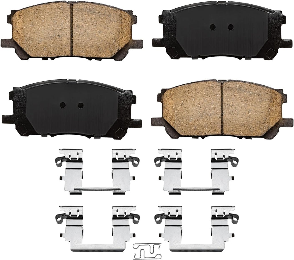 Detroit Axle - Front Brake Kit for 06-07 Toyota Highlander 06-08 Lexus RX400h 07-09 RX350 04-06 RX330, Drilled & Slotted Disc Brake Rotors Ceramic Brakes Pads Replacement: 12.56' inch Front Rotor