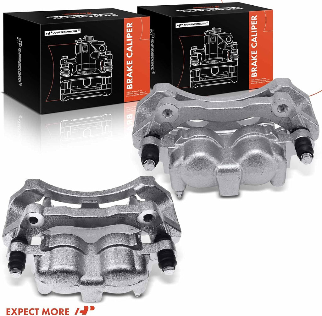 A-Premium Disc Brake Caliper Assembly with Bracket Compatible with Select Dodge Models - Ram 1500 2006-2008, Ram 2500/Ram 3500 2003-2008 - Rear Driver and Passenger, 2-PC Set