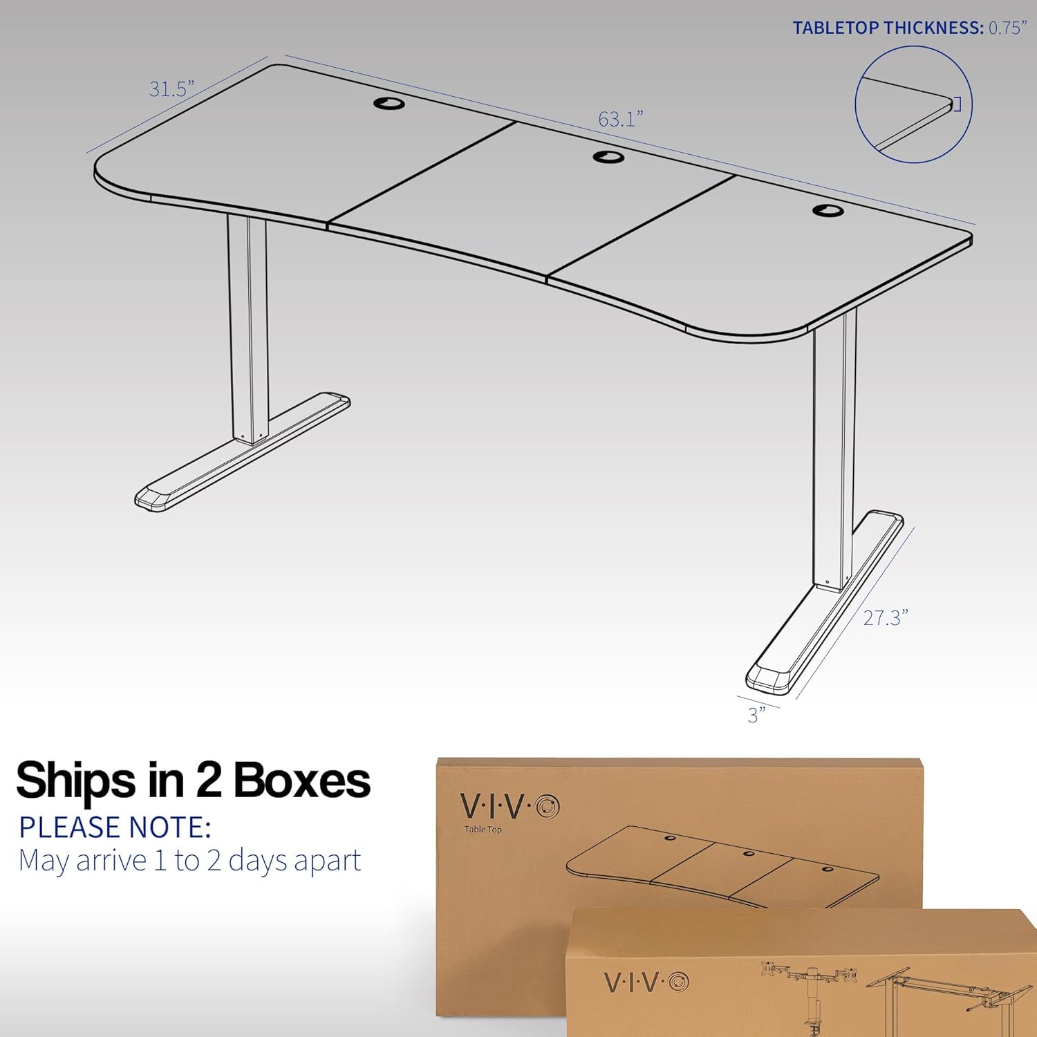 VIVO Integrated 63 x 32 Inch Electric Standing Desk and Motorized Dual Monitor Mount, 1 Touch Height Adjustment, Fits up to 32 inch Monitor Screens, Memory Control Pad, Black, DESK-KIT-SET1B