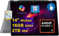 HP OmniBook X Flip 2-in-1 AI PC Laptop | 14' WUXGA Touch 400nits | AMD 6-core Ryzen AI 5 340 Up to 50 Tops | 16GB DDR5 2TB SSD | Backlit Wi-Fi6E 5MP IR Camera Poly Win11Pro w/DLCA Accessory