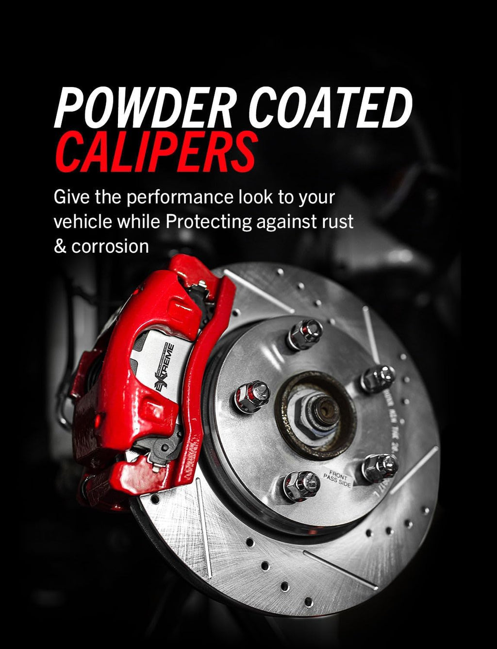 PowerStop Front and Rear Brake & Caliper Kit for Lexus GX470 2003-09 - Drilled & Slotted Disc Rotors + Z36 Brake Pads + Red-Powder Coated Calipers, KC2422A-36