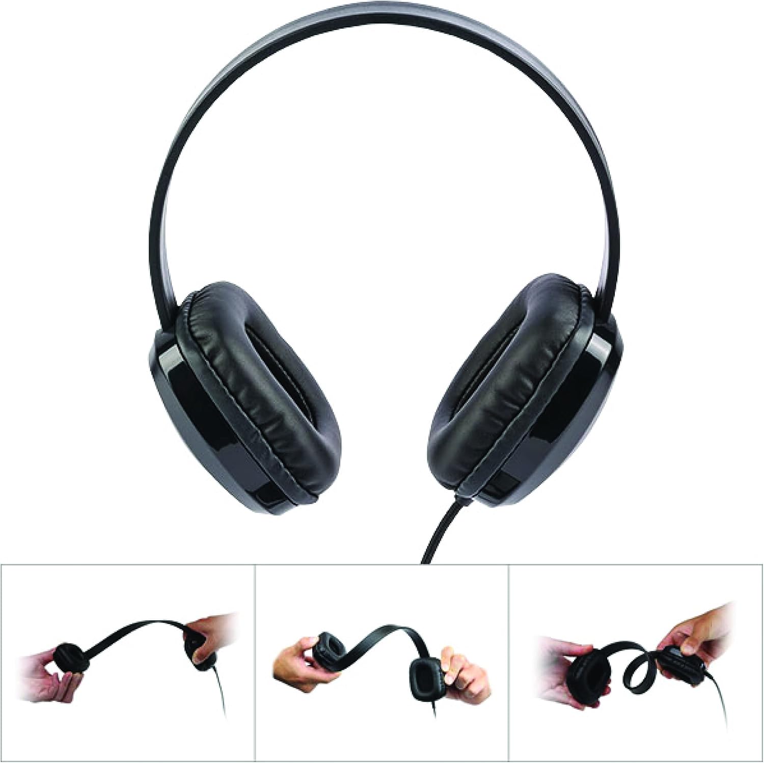 Cyber Acoustics USB Stereo Headphones (ACM-6005-20) for PCs and Other USB Devices in The Office, Classroom or Home - 20 Pack
