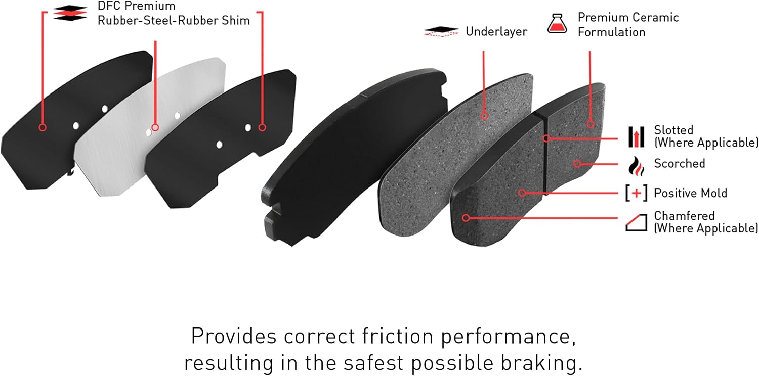 Dynamic Friction Company Front Brake Kit Fits 2001-2012 Ford Courier; 1998-2004 Ford Fiesta; 2001-2008 Ford Ka| 3000 Ceramic Brake Pads and Drilled Slotted Brake Rotors| 9.4' Front