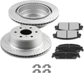 SCITOO Rear 13.57' Brake Pads and Rotors Kits Fit For Cadillac Escalade ESV/EXT,For Chevy Avalanche/Silverado 1500 / Suburban 1500 / Tahoe,For GMC Sierra 1500,For GMC Yukon,For GMC Yukon XL 1500