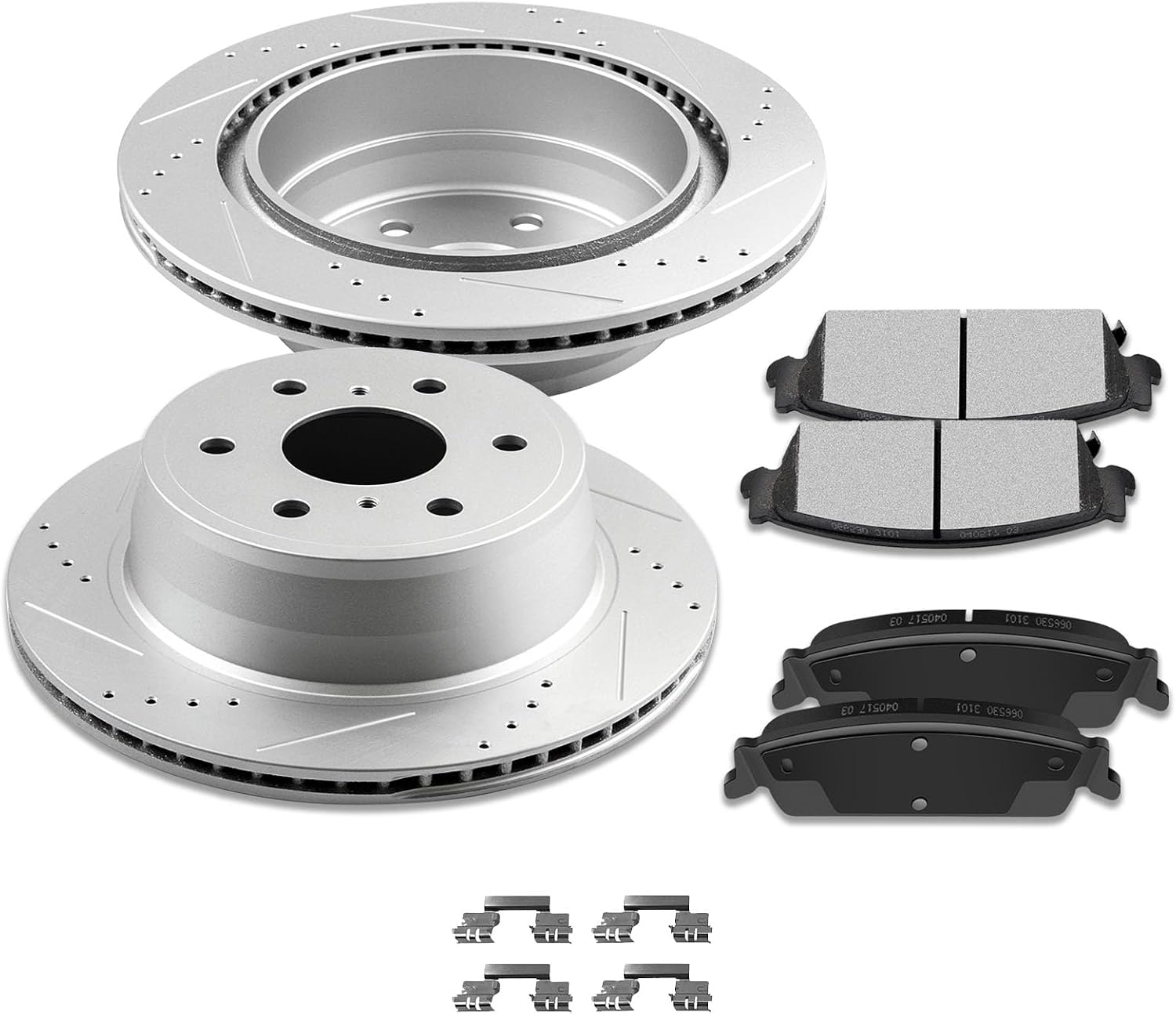 SCITOO Rear 13.57' Brake Pads and Rotors Kits Fit For Cadillac Escalade ESV/EXT,For Chevy Avalanche/Silverado 1500 / Suburban 1500 / Tahoe,For GMC Sierra 1500,For GMC Yukon,For GMC Yukon XL 1500