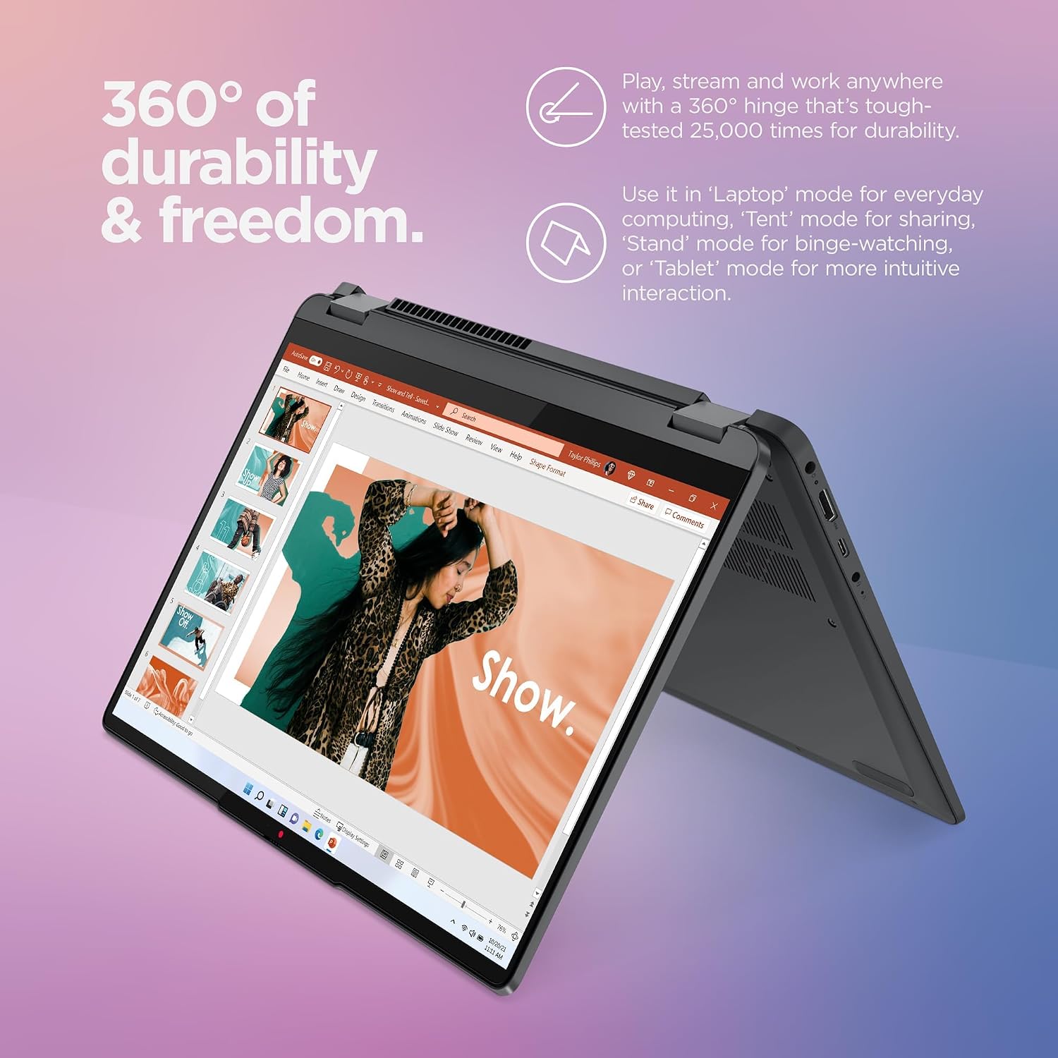 Lenovo Flex 5 Laptop, 14.0' FHD Touch Display, AMD Ryzen 7 5700U, AMD Radeon Graphics, Backlit Keyboard, Fingerprint Reader, Long Battery Life, Windows 11 (16GB RAM | 1TB PCIe SSD)