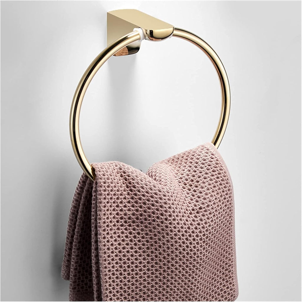 Generic Bathroom Rack Pale Gold Towel Holder Wall Mount，Bathroom Towel Rack,24.4 Inches Foldable Wall Double Towel Holder，Mounted Multifunctional Rack Shower Caddy (Towel Ring) It's so Kind of You