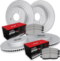 R1 Concepts Front and Rear Brake Kit Fits 2020 Land Rover Discovery, Range Rover| Optimum Oep Brake Pads and Blank Brake Rotors| 13.8' Front & 11.8' Rear