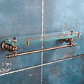 Bathroom Hardware Set Brown Bronze Rose Gold Towel Rack Set Towel Bar Toilet Paper Holder Towel Ring Wall Mounted Bathroom Accessories Kit Wall Mounted,Single Glass(Single Glass)
