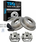 TRQ Rear Brake Pad and Rotor Set Ceramic Rotors Calipers Compatible with 2008-2015 Toyota Sequoia 2007-2015 Tundra