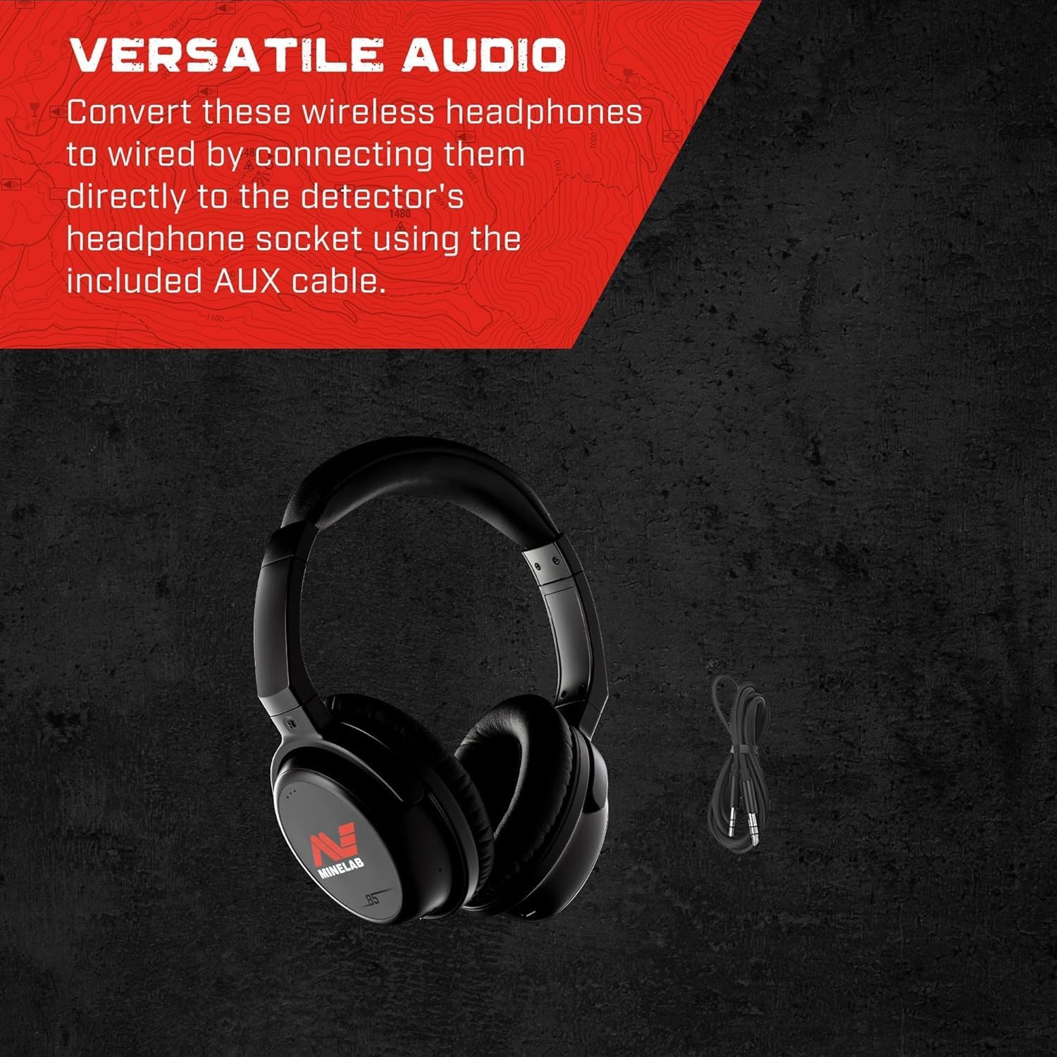 MINELAB - ML85 Wireless Low Latency Over Ear Headphone for MANTICORE - Black