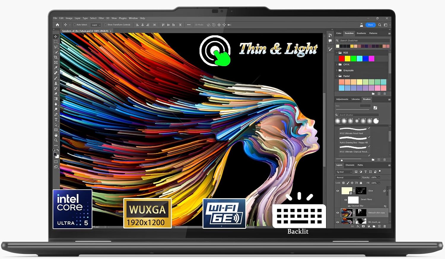 Lenovo - Yoga 7i 16' 16:10 300 Nits WUXGA 2 in 1 Touch-Screen Laptop – 12-Core Ultra 5 125U(Beats i7 1355U) - 2xThunderbolt4 - Wi-Fi6E - Backlit KB- Storm Grey Win11 W/Cloth (16GB RAM | 512GB SSD)