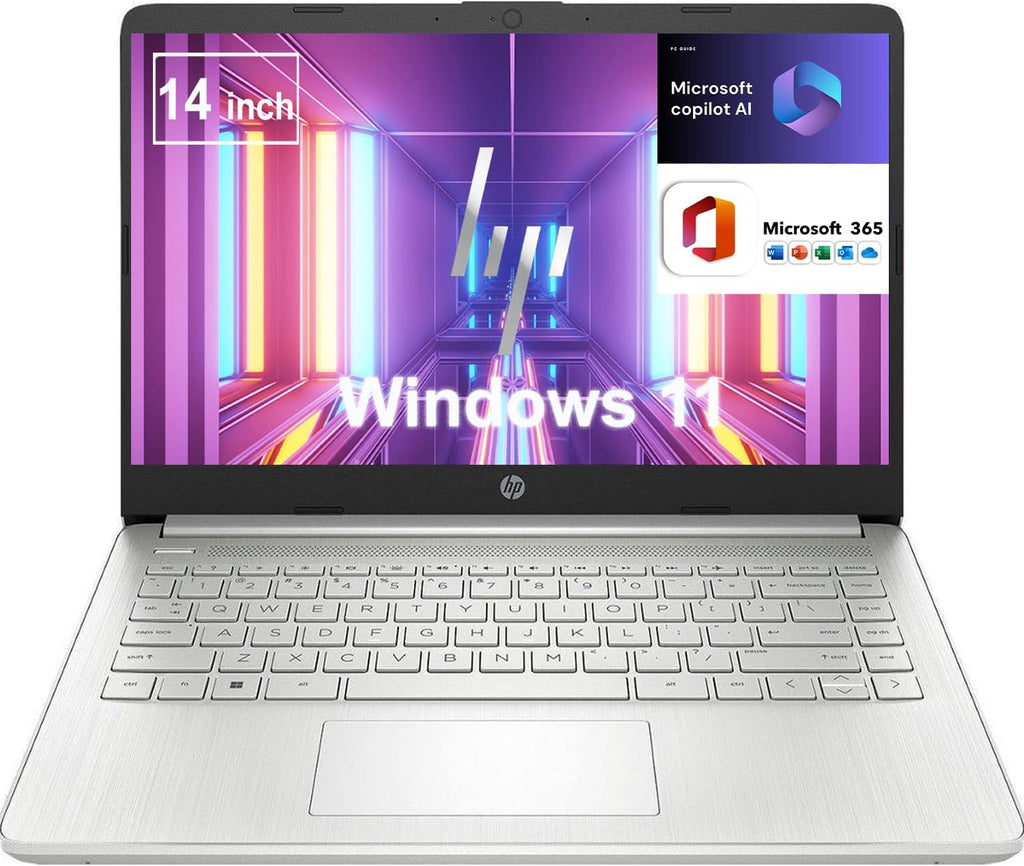 HP 14 Inch Student Laptop | Intel Pentium Silver N5030, 4 Cores, 3.1GHz | 16GB RAM, 1TB SSD | Windows 11 | 1Y Microsoft 365 | 11.5 HRs Battery | True Vison 720p Cam | Intel UHD Graphics