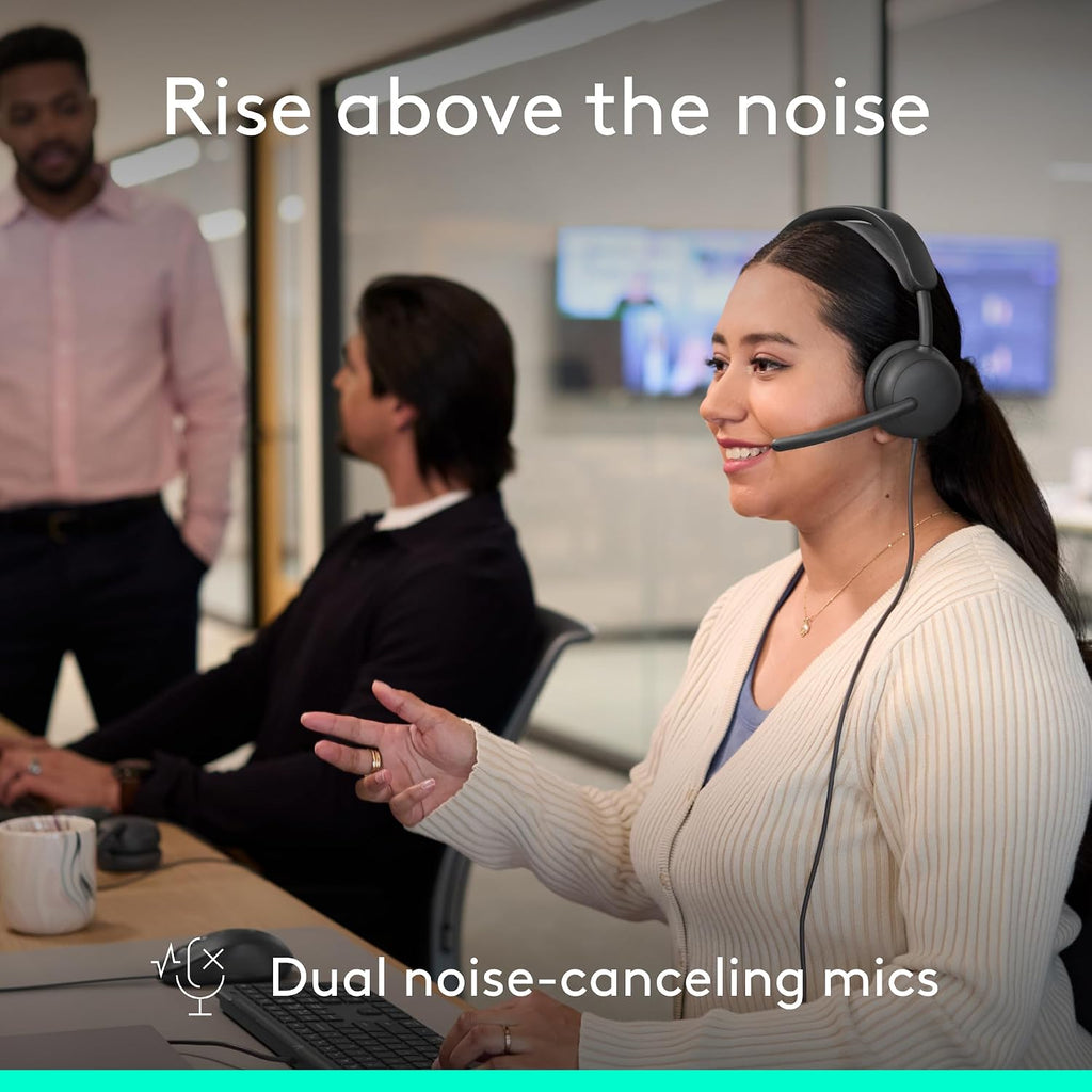 Logitech Zone Wired 2 for Business - Noise-Canceling Headset with Adaptive Hybrid ANC, Microsoft Teams Certified, USB-C with USB-A Adapter - Graphite