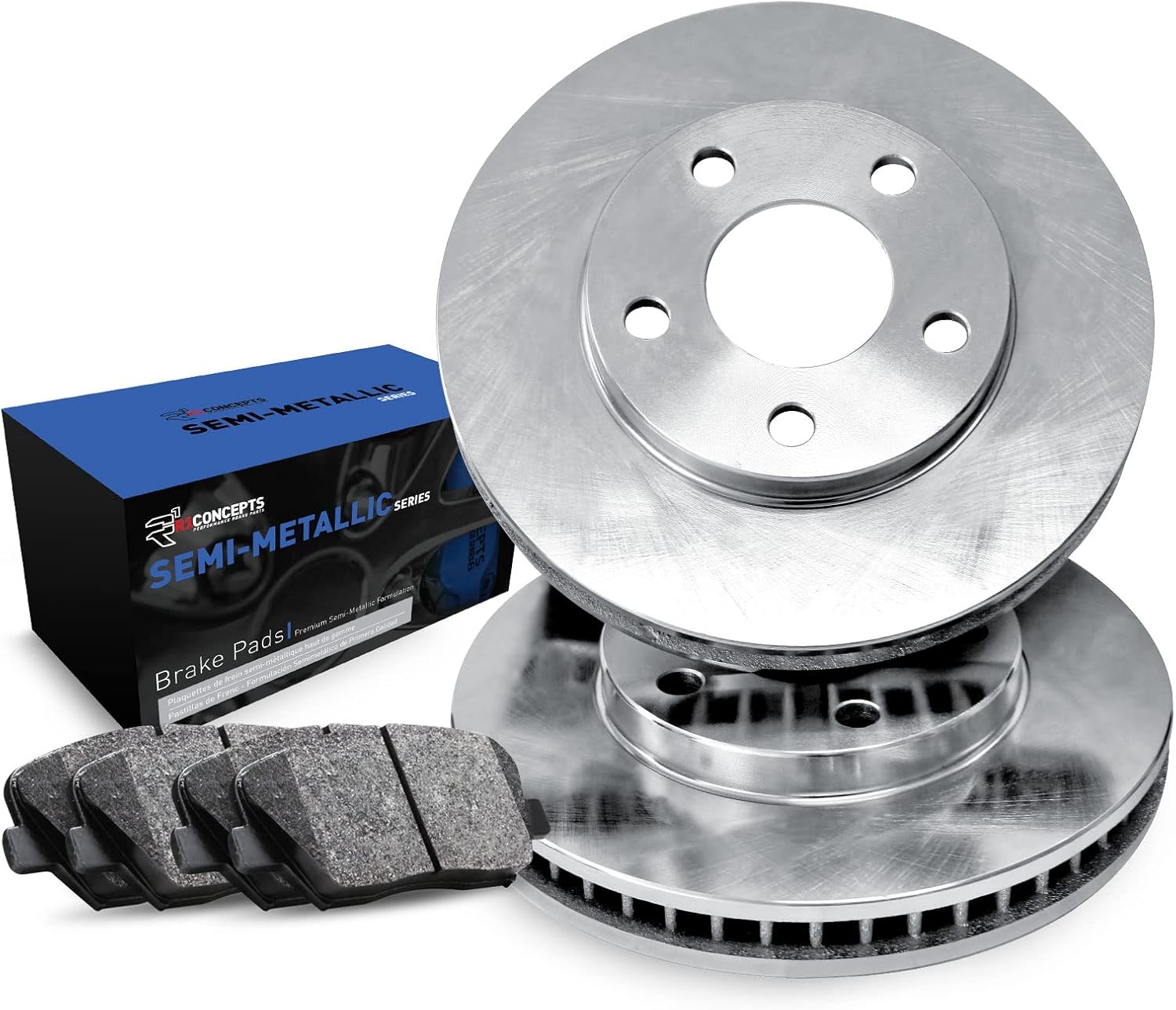 R1 Concepts Front Brakes and Rotors Kit |Front Brake Pads| Brake Rotors and Pads| Semi Metallic Brake Pads and Rotors |fits 1976-1985 Ford Bronco, 1976-1985 Ford F-150