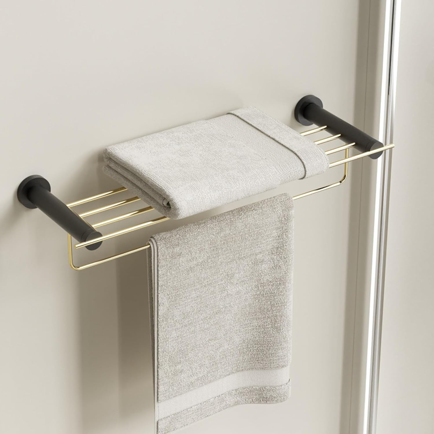 Towel Rack, White Gold Towel Rack, Bathroom Shelf, Black Gold Towel Rack