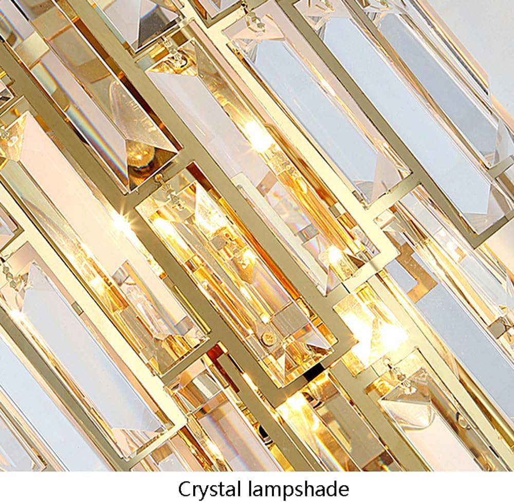 Modern Crystal Wall Lights E14 2-Light Bedroom Wall Lamps Home Living Room Dining Room Wall Sconces Simplicity Hallway Bathroom Decoration Wall Lighting Fixture (Gold)