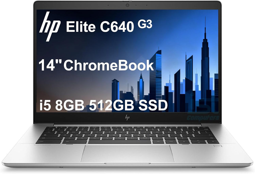 HP Elite C640 G3 Chromebook Plus (14' FHD, Intel i5-1245U vPro, 8GB RAM, 512GB SSD, 10-Core (>i7-1165G7)) Enterprise Laptop for Business, College, Backlit, Fingerprint, 2x Thunderbolt 4, Chrome OS