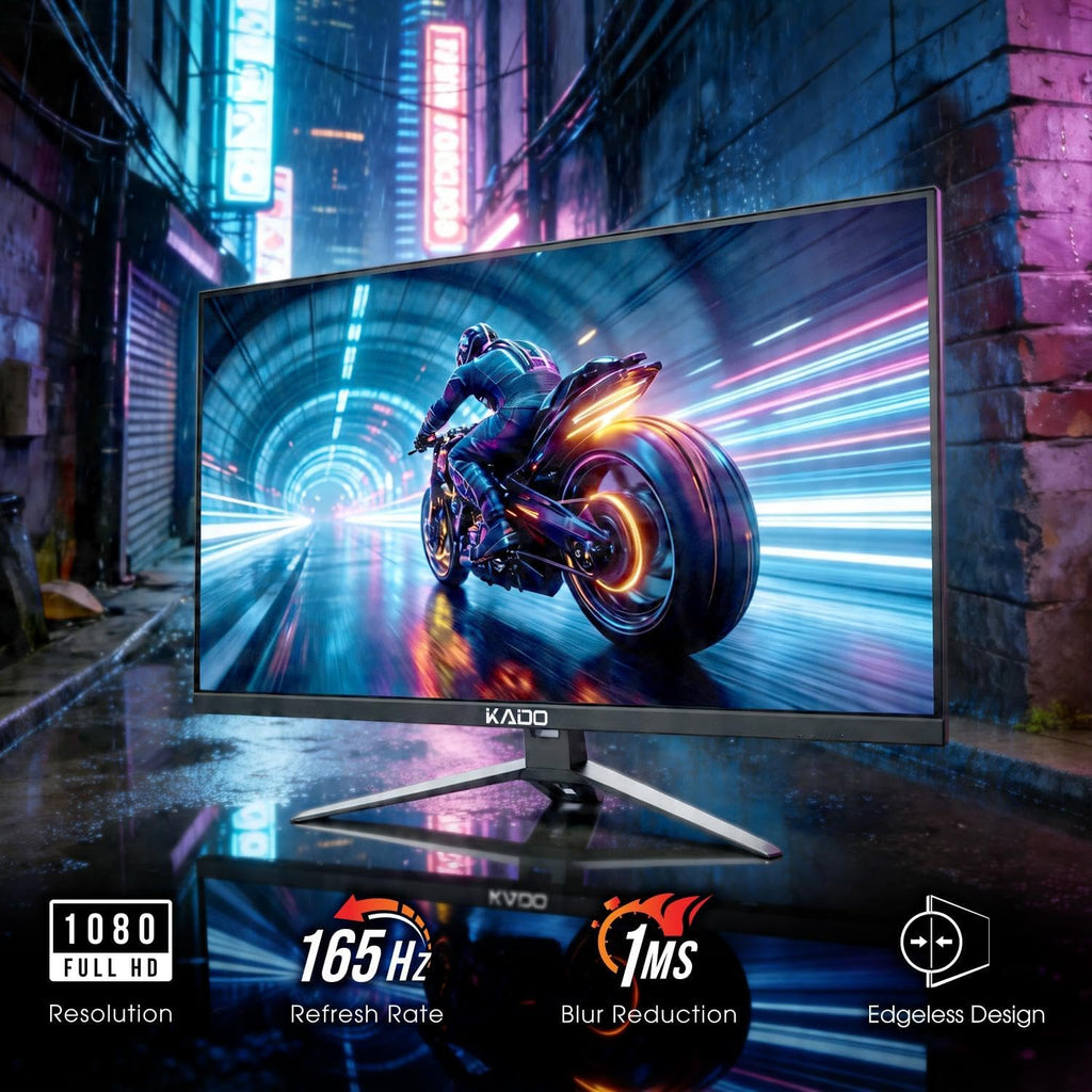Kado Dual Gaming Monitor Setup - 2-Pack 24' 165Hz 1ms 1920x1080 Flat Screen Computer Monitor, Parallel Gaming AMD FreeSync Premium Panoramic, VESA Mount HDMI DisplayPort Built-in Speakers