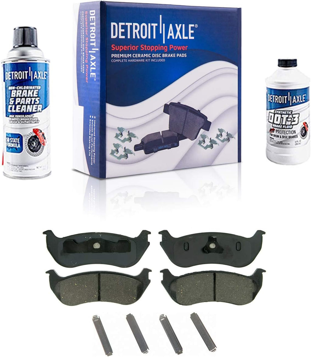 Detroit Axle - 4.0L Front Suspension Kit and Brake Kit for 2002 2003 Ford Explorer Mercury Mountaineer Brake Rotors Ceramic Brakes Pads Wheel Bearing Hubs Control Arms w/Ball Joints Replacement