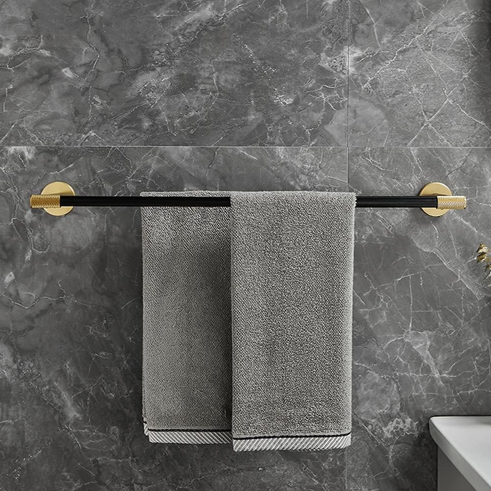 LSLYTQ Towel Rail Rack European Style Brass Black Gold Towel Bar, Bathroom Towel Rack, Hotel Luxury Towel Rack, Towel Hanging Wall Double Rod for Bathroom Kitchen