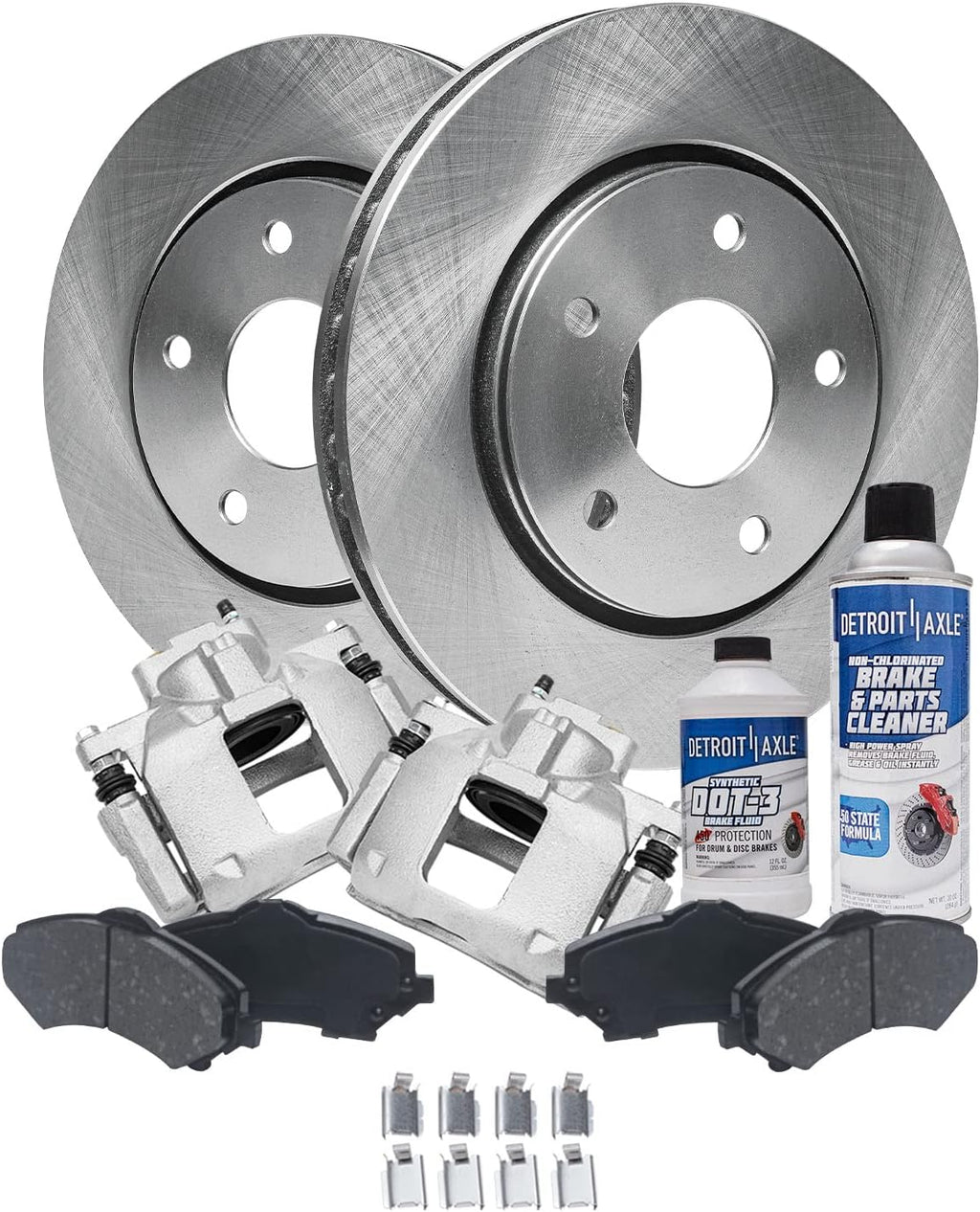 Detroit Axle - Front Brake Kit for 08-12 Chrysler Town & Country Dodge Grand Caravan 09-12 VW Routan, Disc Brake Rotors Ceramic Brakes Pads Replacement Brake Calipers: 11.89' inch Rotor