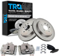 TRQ Rear Brake Pad and Rotor Set Ceramic Vented Rotors Calipers Compatible with 2003-2007 Cadillac CTS 2005-2011 STS