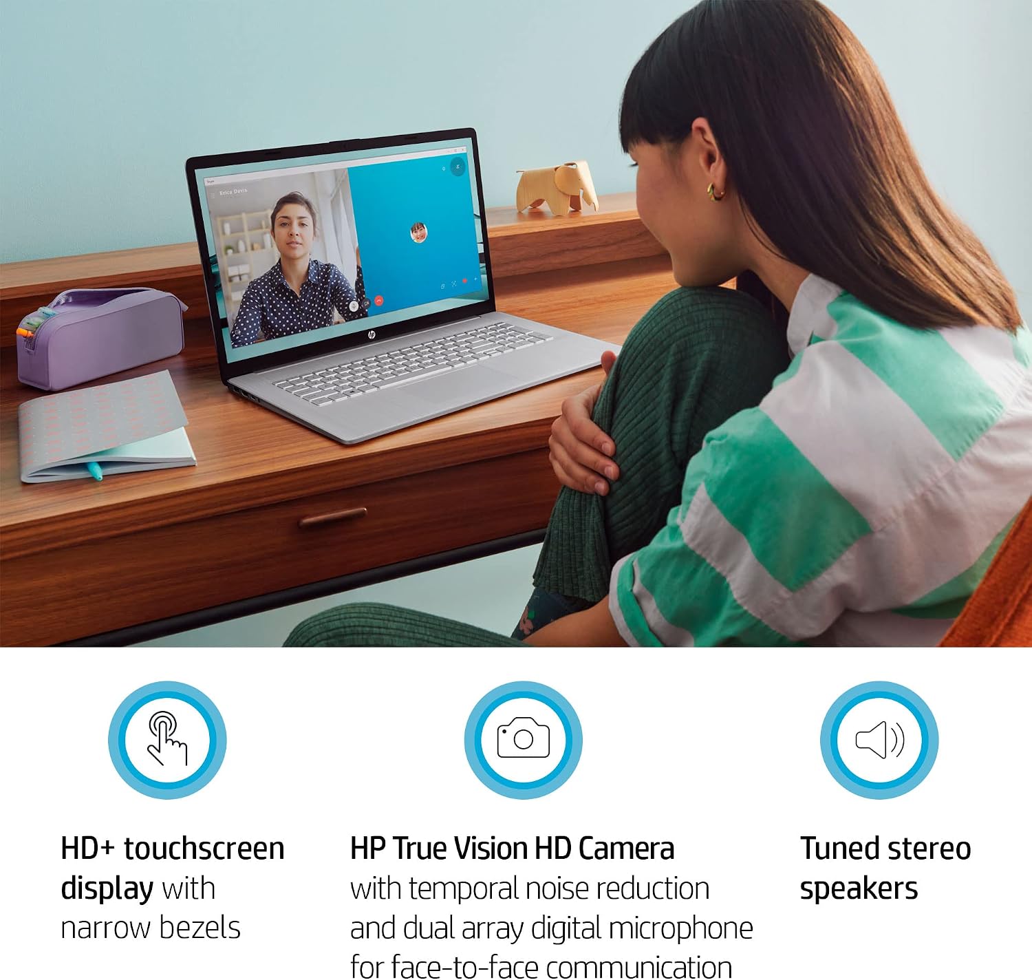 HP 2023 17 Laptop, 17.3' HD+ Touchscreen, Intel Core i7-1355U Processor, 64GB RAM, 2TB SSD, Webcam, HDMI, Backlit Keyboard, Wi-Fi, Windows 11 Home, Silver