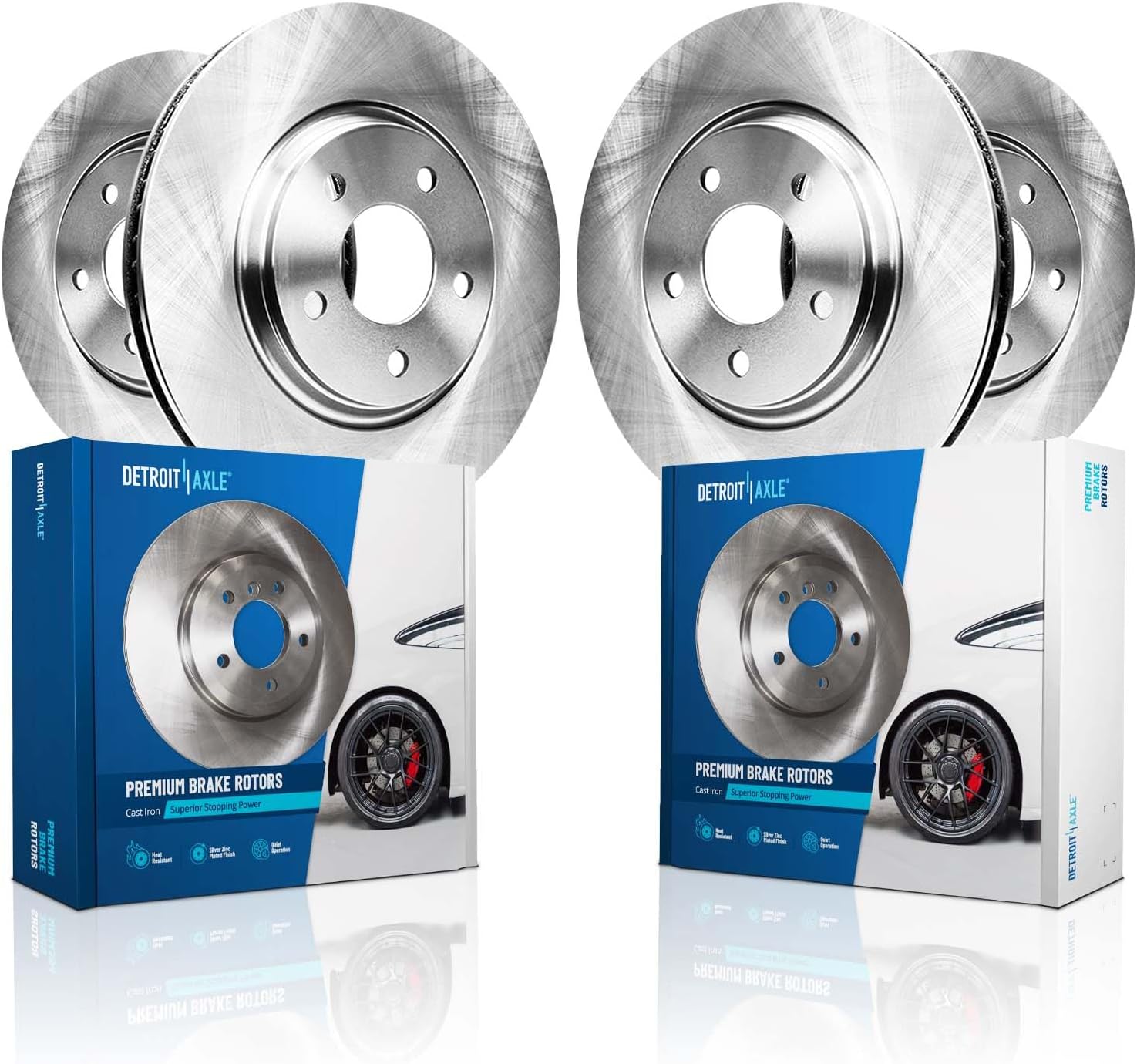 Detroit Axle - Brake Rotors for Ford 2013-2016 Escape 2014-2018 Ford Transit Connect, Disc Brake Rotors Replacement : 12.60' inch Front and 11.02' inch Rear Rotor