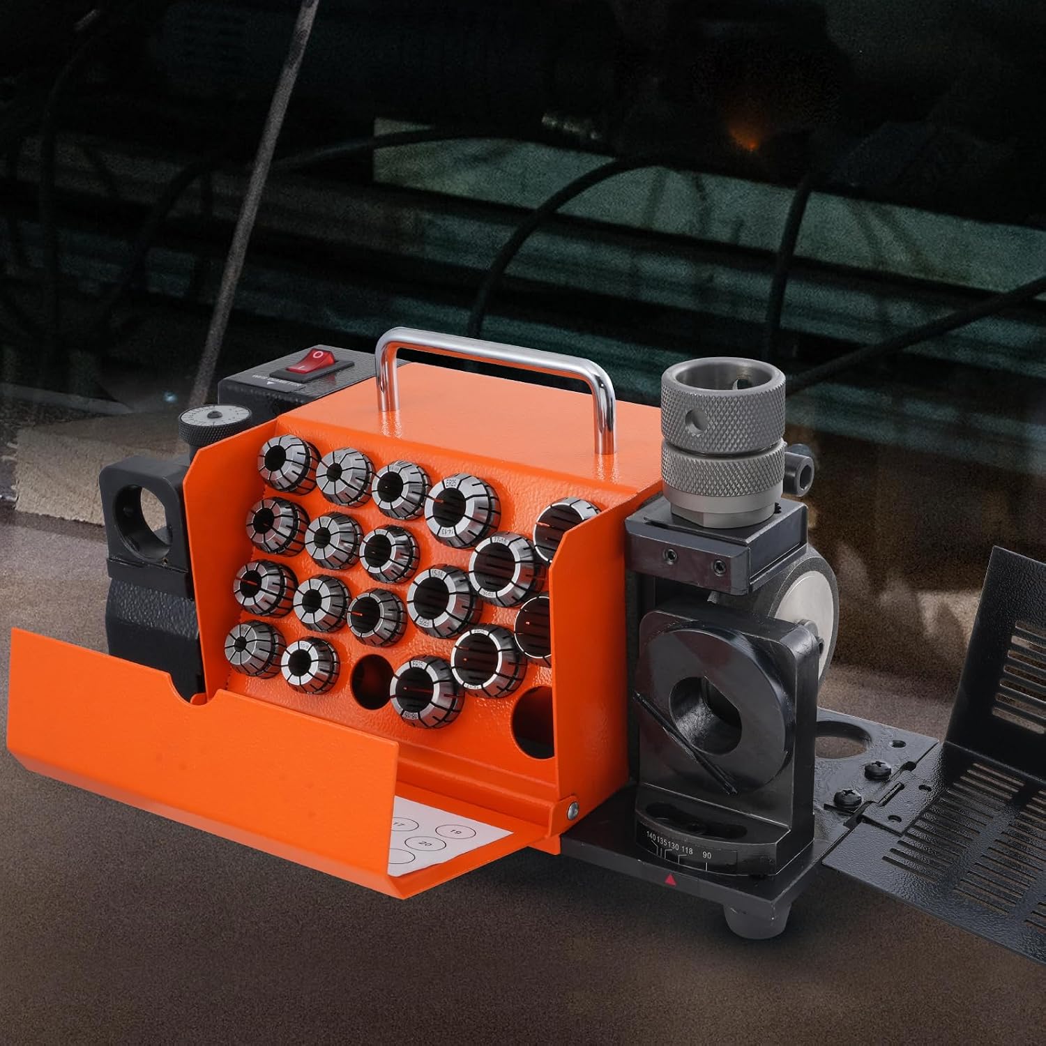 VEVOR Drill Bits Sharpener, 3-20mm Drill Bits Grinder Sharpener, Lip Relief Angle & 95°-135° Point Angle Adjustable Drill Bit Re-Sharpener, Portable Sharpening Machine with 18 Collets, CBN & SDC Wheel