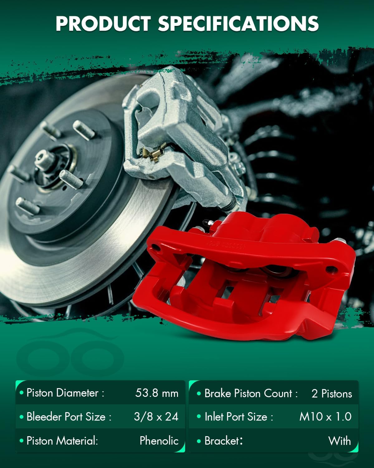 SCITOO 18-B4791 18-B4790 Front Left & Right Disc Brake Calipers Assembly w/Bracket For Ford For Excursion 2000-2005,For Ford For F-250 Super Duty 1999-2004,For Ford For F-350 Super Duty 1999-2004
