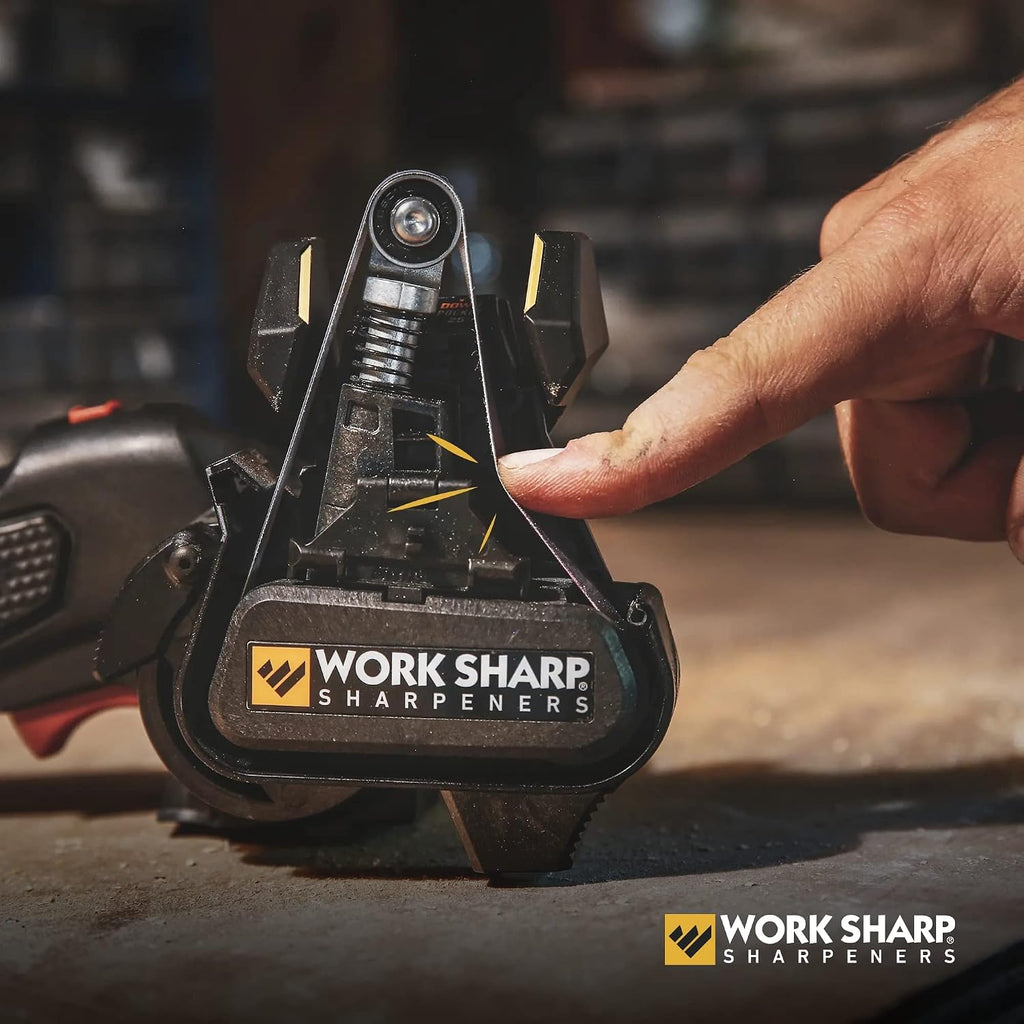 Work Sharp MK2 Electric Knife Sharpener & Replacement Belts – Adjustable 2-Speed Knife Sharpening System for Kitchen Knives, Pocket Knives, Scissors, Axes & Garden Tools