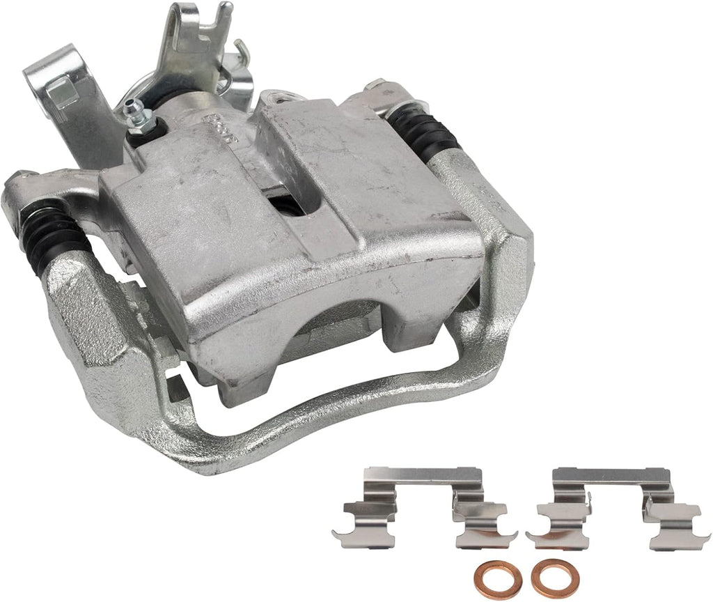 TRQ Rear Brake Pad and Rotor Set Ceramic Rotors Calipers Compatible with 2005-2007 Chevrolet Cobalt 2004-2012 Malibu 2005-2010 Pontiac G6 2007-2009 Saturn Aura