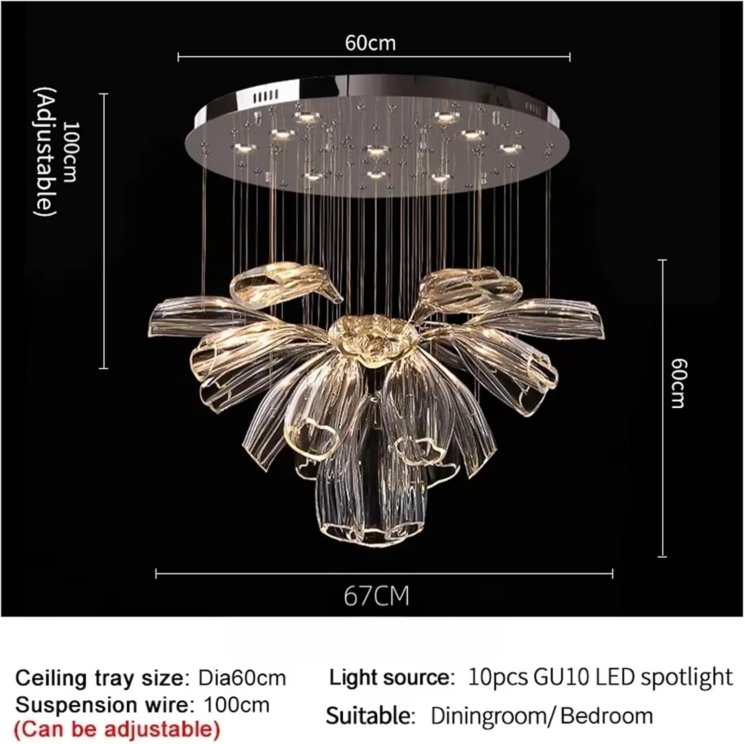 Modern Luxury Crystal LED Chandelier Living Room Restaurant Hotel Lobby Villa Glass Chandelier Gold and Silver Color Decorative Light,Dining Light Fixtures