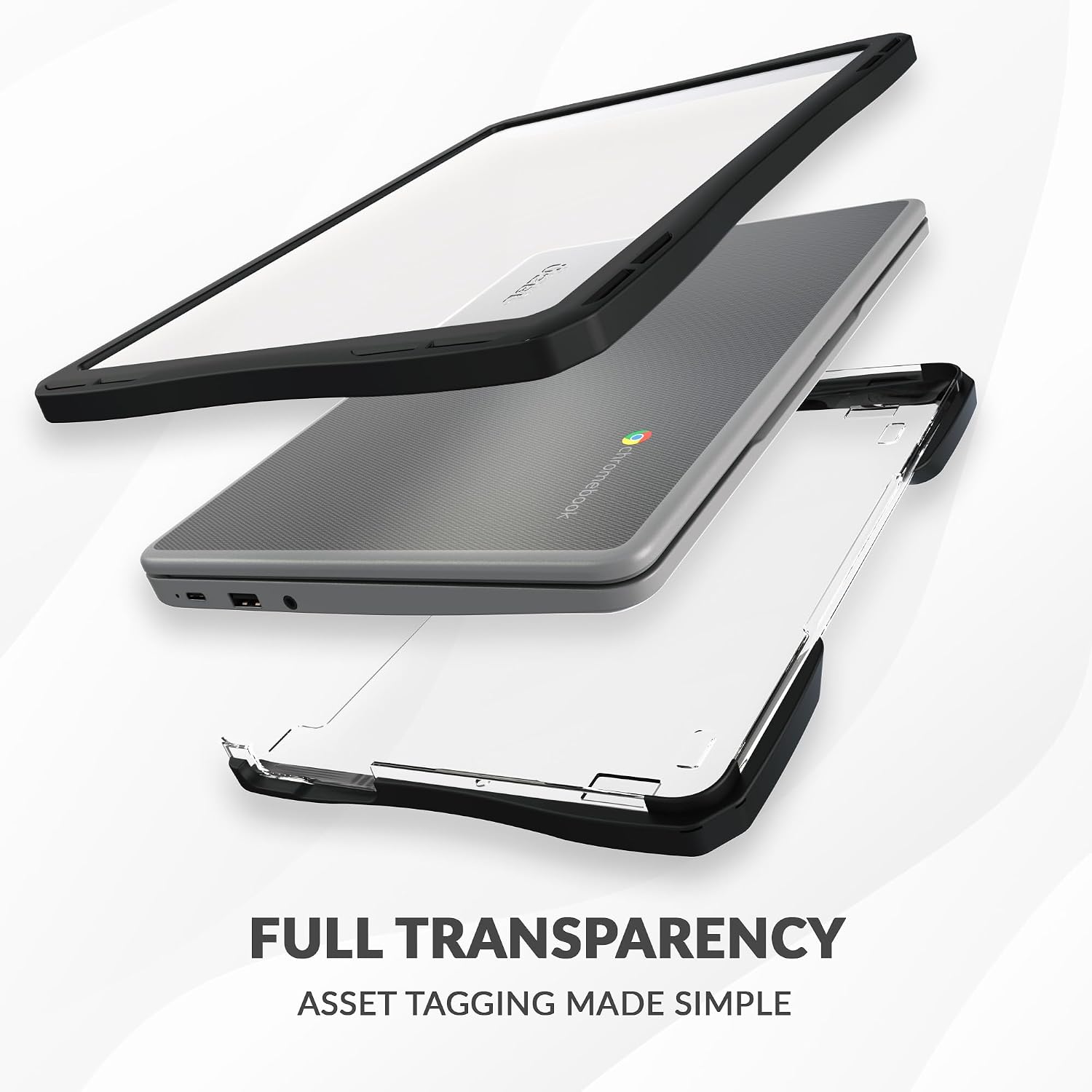 UZBL Air Hard Shell Case for Lenovo 100e Gen 4 (MTK), Student-Proof K-12 Protective Clear Cover (30-Pack)