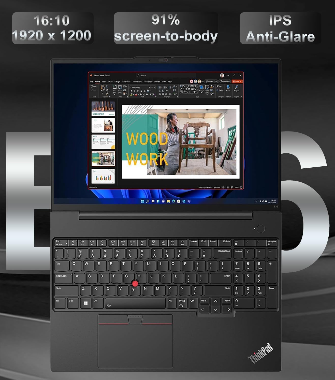 Lenovo ThinkPad E16 Business Laptop (16' FHD+ Display, AMD Ryzen 7 7730U (> Intel i7-1255U), 16GB RAM, 512GB SSD) Fingerprint, Backlit, FHD Webcam, Wi-Fi, Ethernet, Win 11 Pro w/ AI Copilot, Black