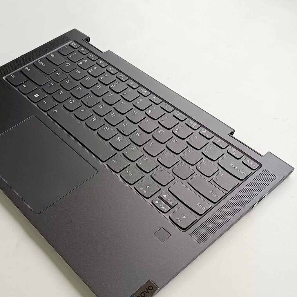 New Replacement for Lenovo Yoga 7-14ITL5 82BH 7 14ITL5 7-14 Laptop Upper Case Palmrest Backlit Keyboard Touchpad Assembly Part 5CB1A16224 AM1RW000100 (Gray)