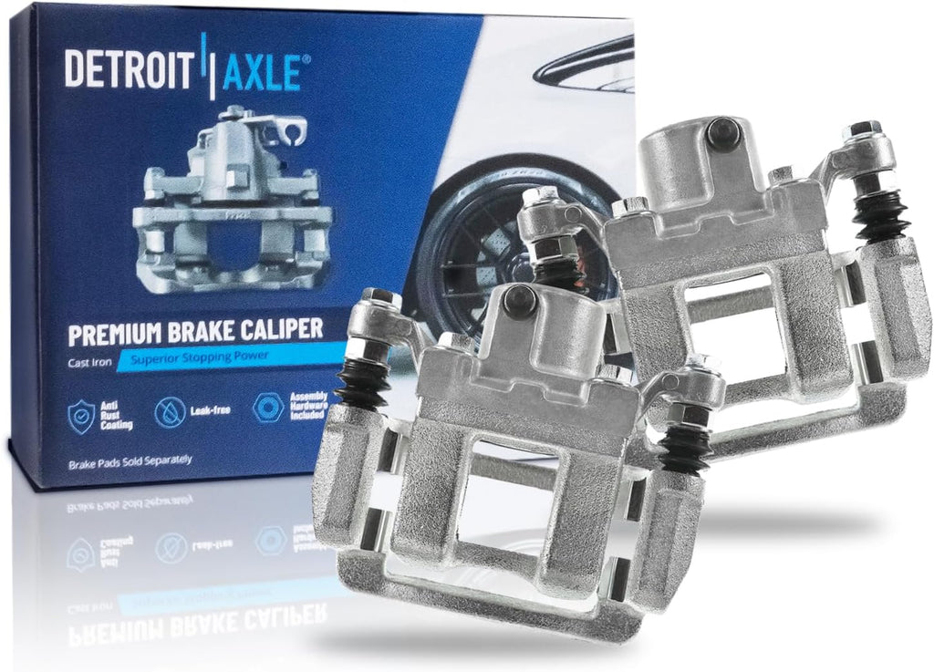 Detroit Axle - 2pc Rear Brake Calipers for Hyundai 2011-2015 Sonata Kia Optima Disc Brake Calipers with Brackets 2012 2013 2014 Replacement