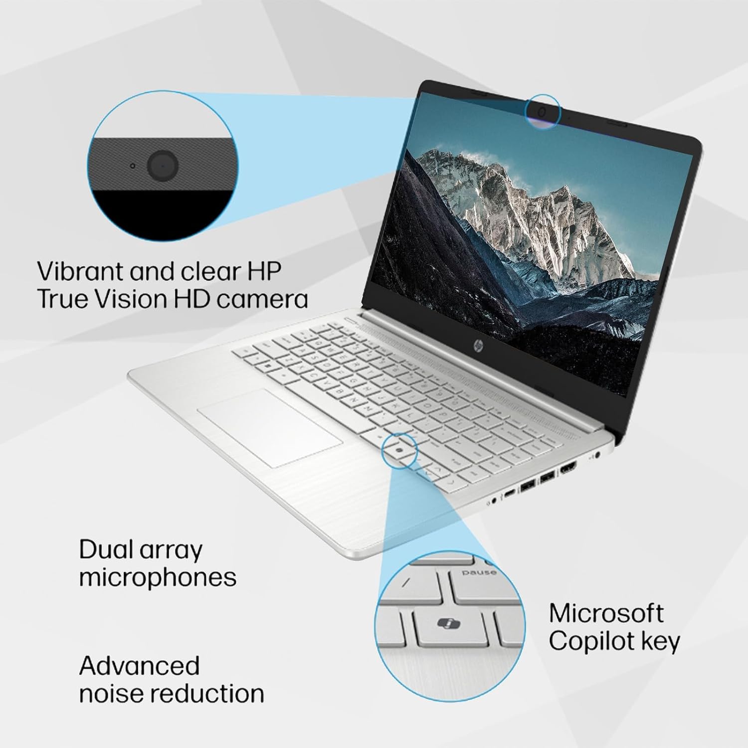 HP 14 Inch Business Laptop, Ultral Light Laptops for Student and Business, Intel Processor N150(Quad-Core), 4GB RAM, 128GB UFS, Wi-Fi 6, Fast Charge, 1-Year Office 365, Windows 11 Pro, Silver