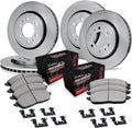 R1 Concepts Front and Rear Brake Kit Fits 2007-2020 Cadillac Escalade, Chevrolet Tahoe, GMC Yukon; 2007-2019 Chevrolet Silverado| Off-Road/Tow Pads, Blank Rotors| Hardware| 13.0' Front & 13.6' Rear