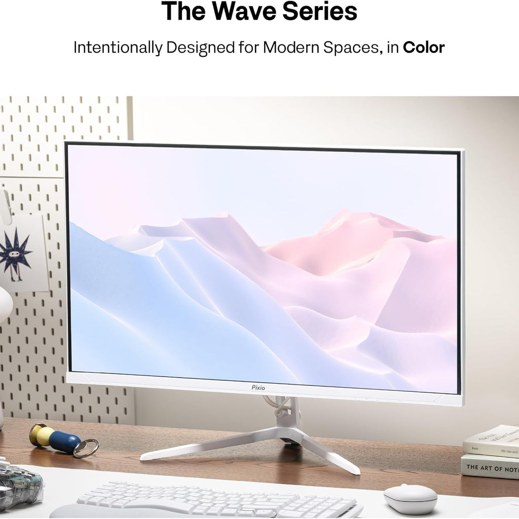 Pixio PX246 Wave White 24 inch 120Hz Refresh Rate FHD 1080p Resolution IPS Panel 4ms GTG Response Time Gaming Monitor with Adaptive Sync