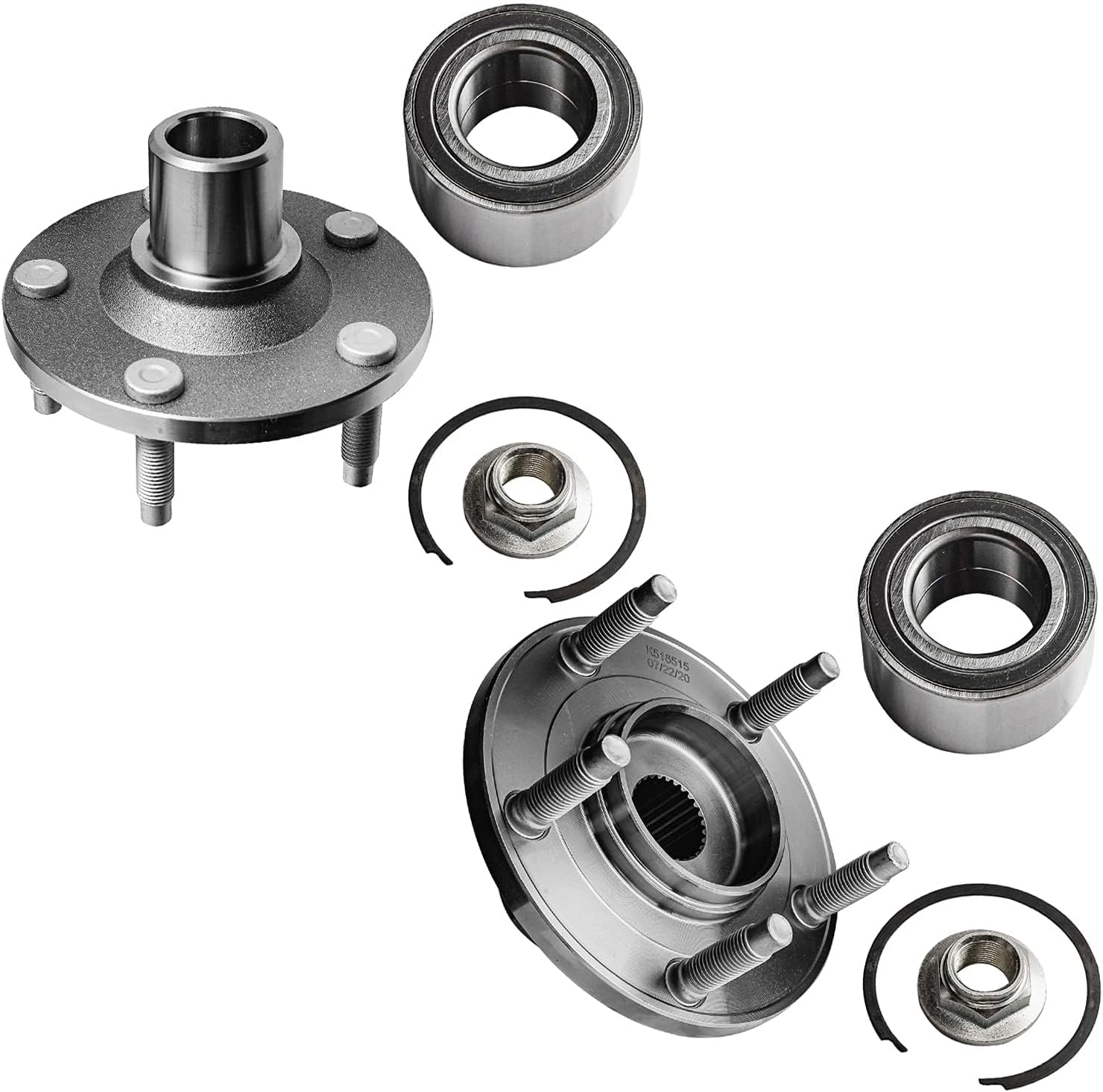 Detroit Axle - Front Brake Kit for Ford Escape Mazda Tribute Mercury Mariner, Disc Brakes Rotors Ceramic Brake Pads and Wheel Bearing and Hubs Replacement: 11.92'' inch Rotor