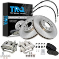 TRQ Front Brake Pad and Rotor Set Ceramic Rotors Calipers Hoses Compatible with 2007-2012 Mazda CX-7
