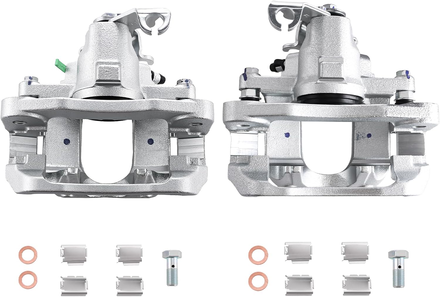 Betthand Rear Brake Calipers (w/Single Piston Front Caliper) Fit for 08-16 Dodge Grand Caravan, 08-16 Chrysler Town & Country, 09-14 Volkswagen Routan, 12-16 Ram C/V, 3.3/3.6/3.8/4L: 18B5080+18B5081