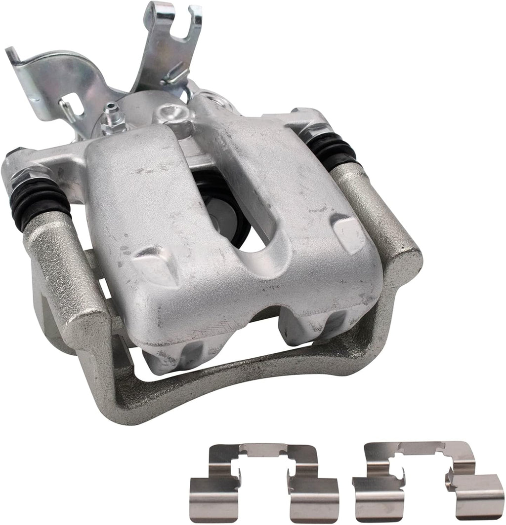 TRQ Rear Brake Pad & Rotor Kit Brake Caliper Brake Pads Brake Rotor Ceramic Solid Compatible with 2016 Chevrolet Malibu